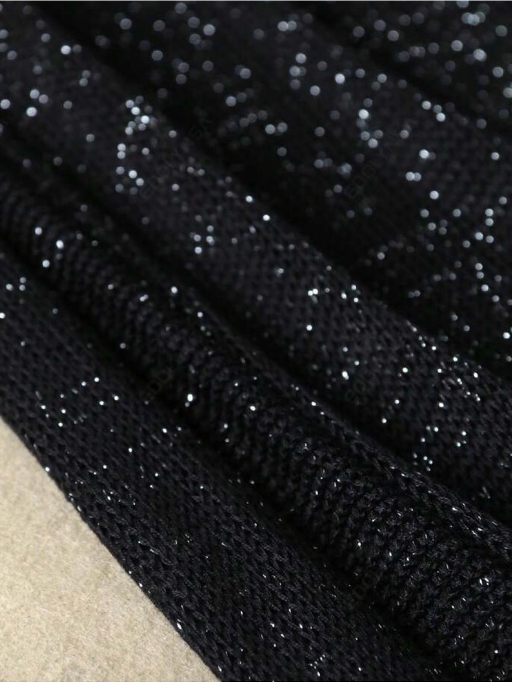 Black Sparkle Knit Sweater - Shimmery Detail